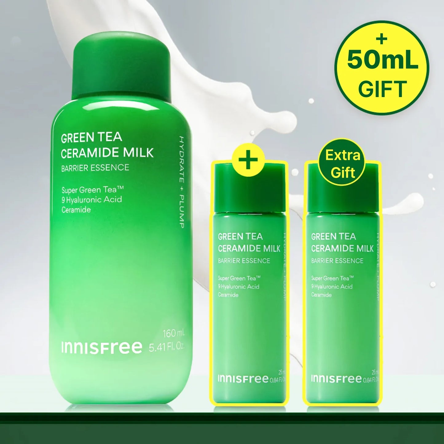 INNISFREE Green Tea Ceramide Milk 160ml Set (+25ml)