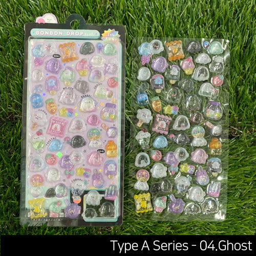 BonBon 3D Transparent Water Drop Deco Diy Stickers Type A Series