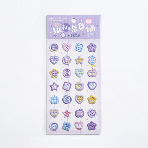 BUTTON 3D Stereoscopic Photocards DIY Deco Stickers