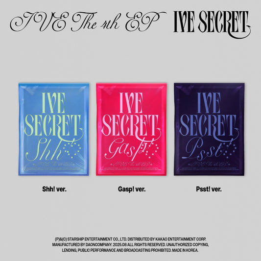 [Select Online Gift] IVE THE 4th EP IVE SECRET Random 1 of 3 types