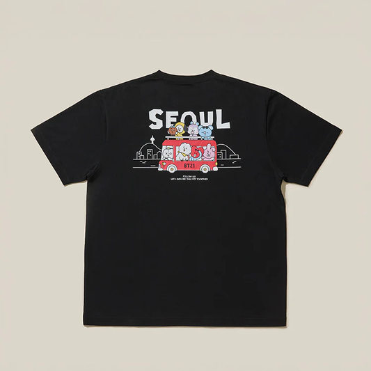 BT21 Seoul Edition Short Sleeve T-Shirt Black