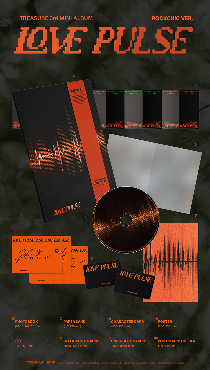 TREASURE 3rd MINI ALBUM [LOVE PULSE] METAL & STREET & ROCKCHIC VER. (Set)