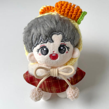 10cm Plush Doll Clothes – Checkered Mini Cape