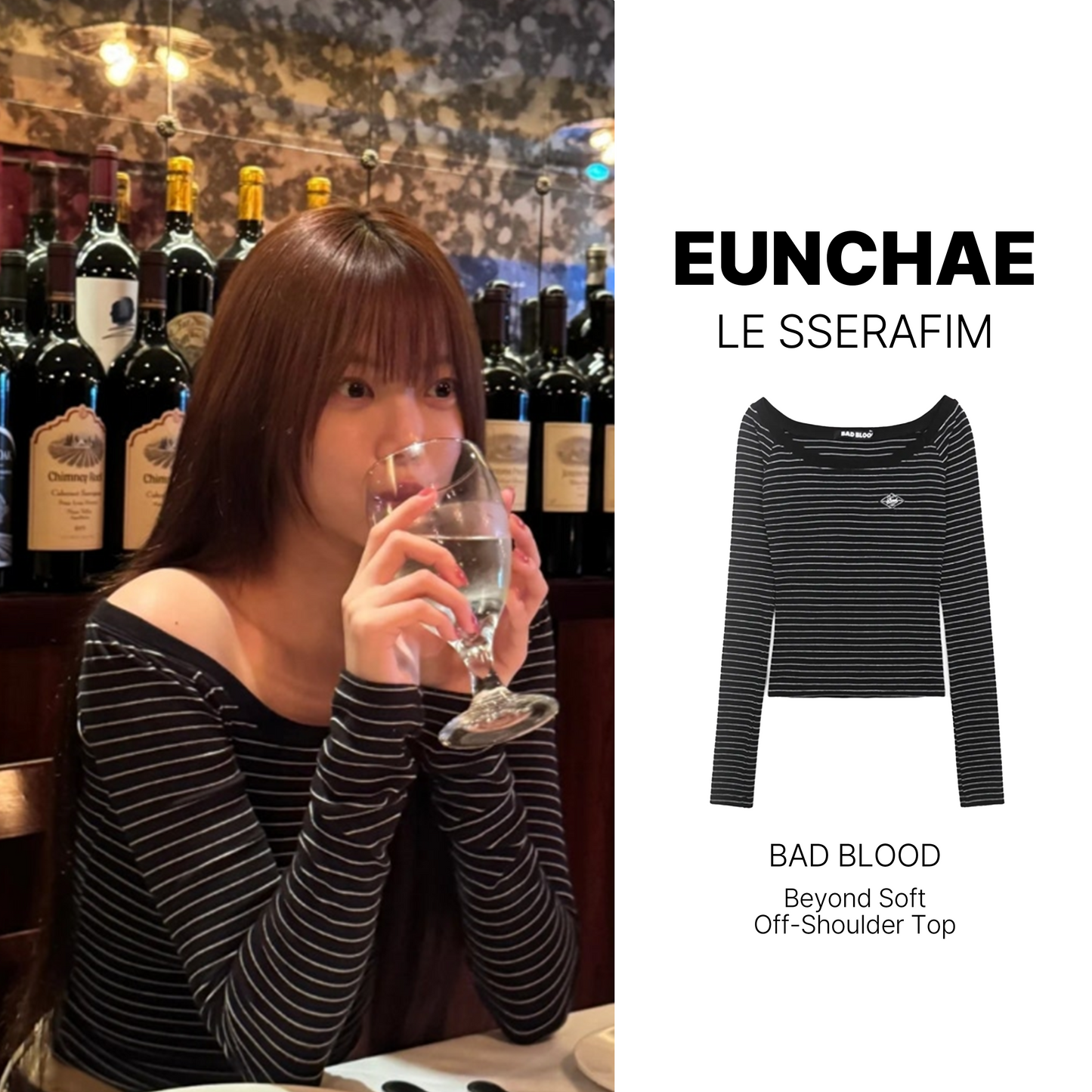 BADBLOOD - Beyond Soft Off-Shoulder Top_Stripe Black (EUNCHAE Wear)