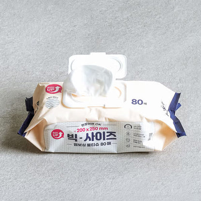 Thick Large Embossed Wet Wipes – 80 Sheets (Flip Cap) [DAISO]