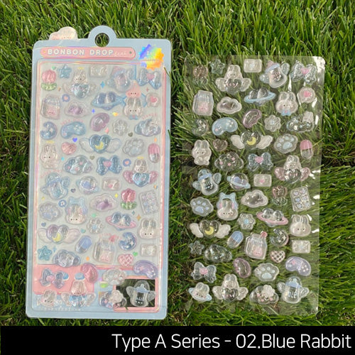 BonBon 3D Transparent Water Drop Deco Diy Stickers Type A Series