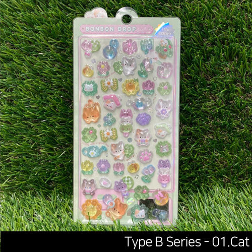 BonBon 3D Transparent Water Drop Deco Diy Stickers Type B Series