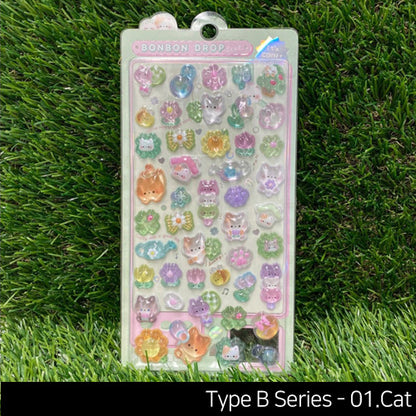 BonBon 3D Transparent Water Drop Deco Diy Stickers Type B Series