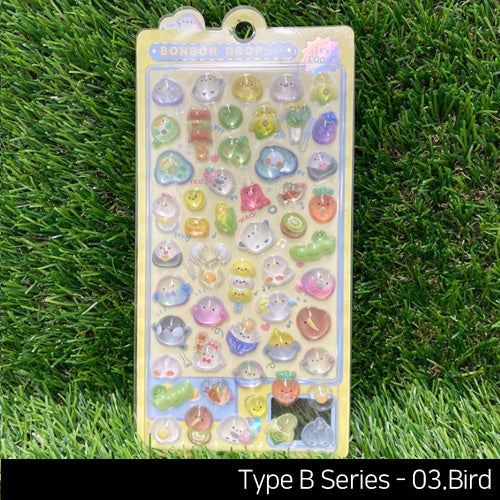 BonBon 3D Transparent Water Drop Deco Diy Stickers Type B Series