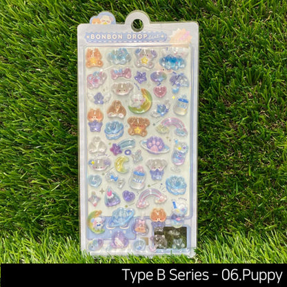 BonBon 3D Transparent Water Drop Deco Diy Stickers Type B Series