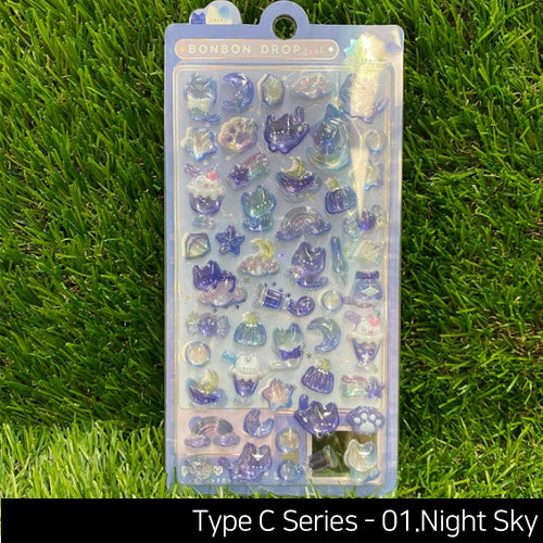 BonBon 3D Transparent Water Drop Deco Diy Stickers Type C Series