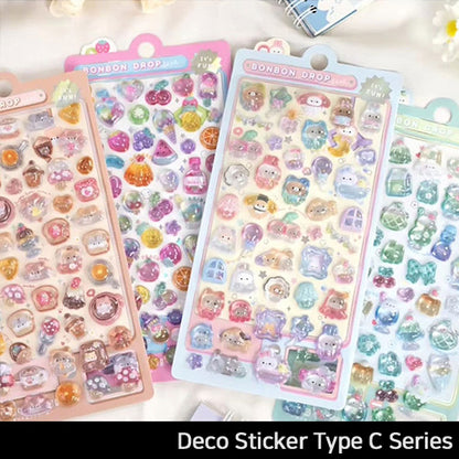 BonBon 3D Transparent Water Drop Deco Diy Stickers Type C Series
