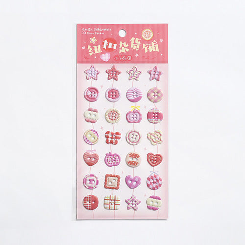 BUTTON 3D Stereoscopic Photocards DIY Deco Stickers