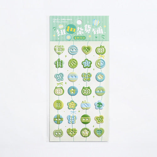 BUTTON 3D Stereoscopic Photocards DIY Deco Stickers