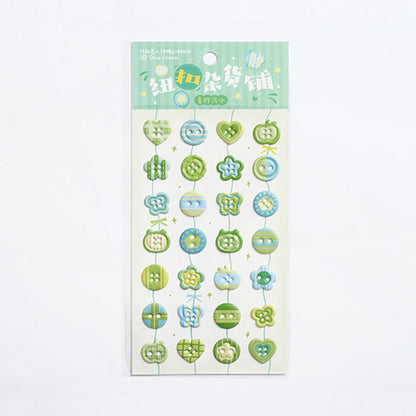 BUTTON 3D Stereoscopic Photocards DIY Deco Stickers