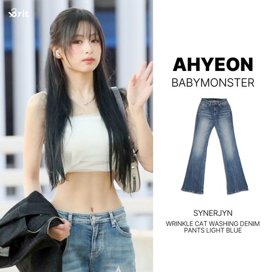 SYNERJYN - Wrinkle Cat Washing Denim Pants LightBlue (AHYEON Wear)