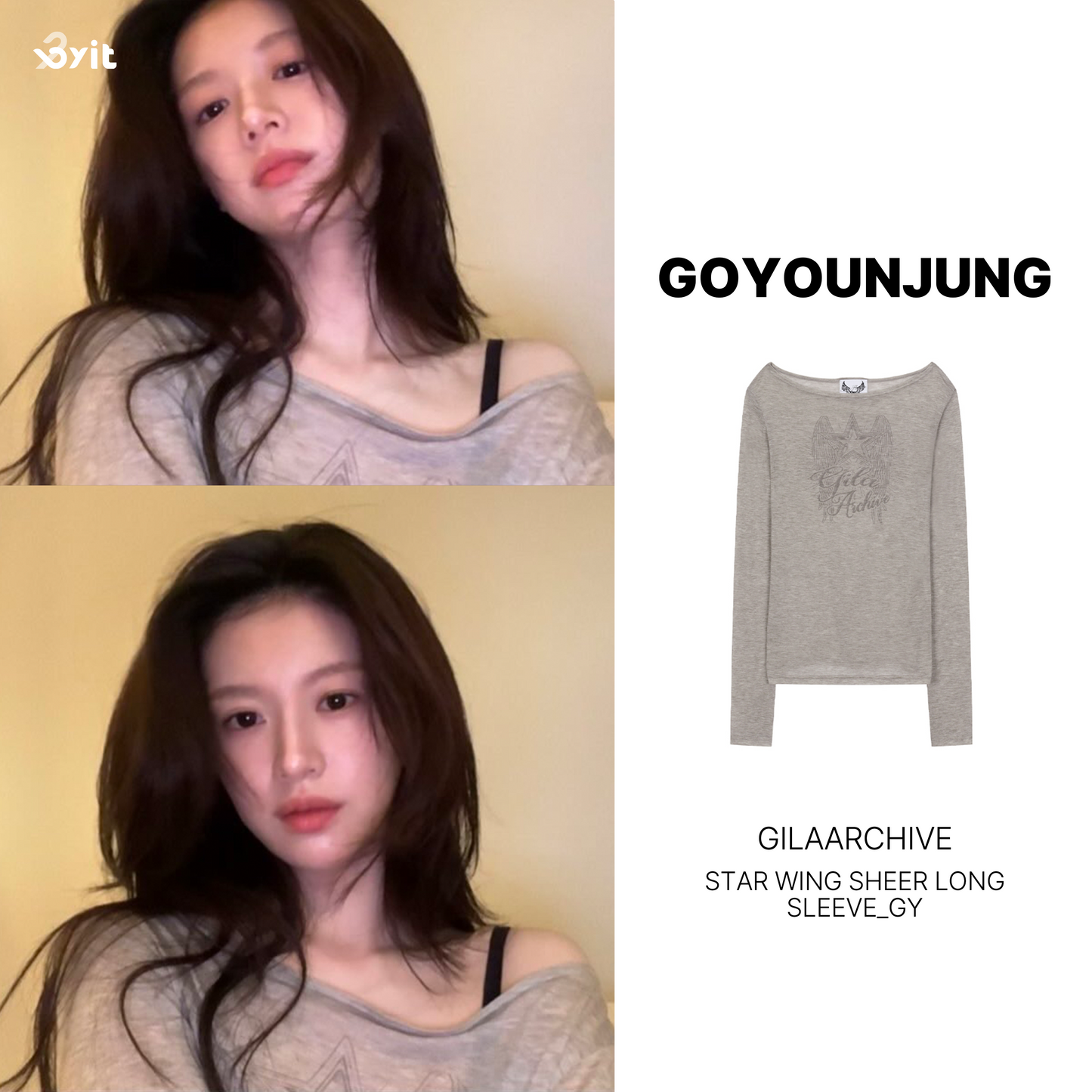 Gila Archive - Star Wing Sheer Long Sleeve_GY (GOYOUNJUNG Wear)