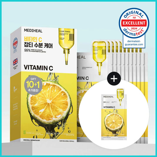 MEDIHEAL Vitamin C Essential Mask Sheet Clear Toning 10ea Set (+1ea)