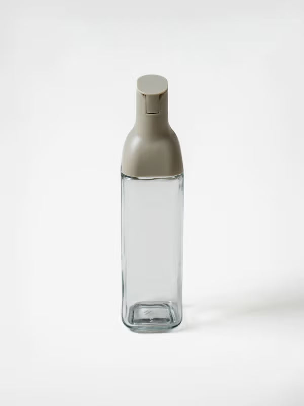 Automatic Opening Glass Sauce Bottle 480ml [DAISO]