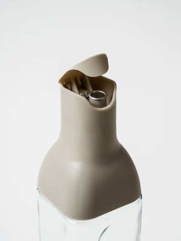 Automatic Opening Glass Sauce Bottle 480ml [DAISO]