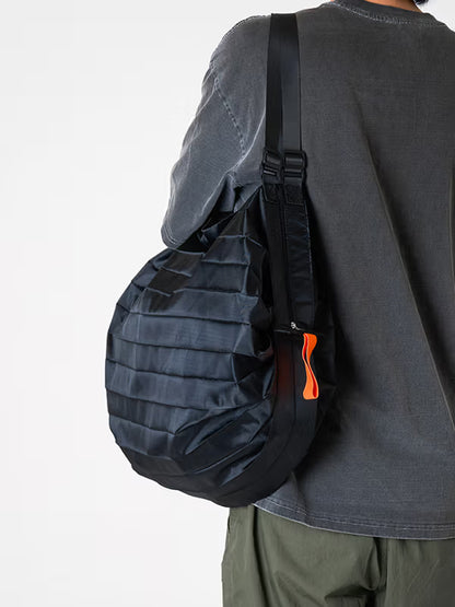 Black Travel Foldable Shoulder Bag [DAISO]