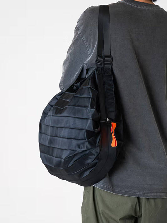 Black Travel Foldable Shoulder Bag [DAISO]