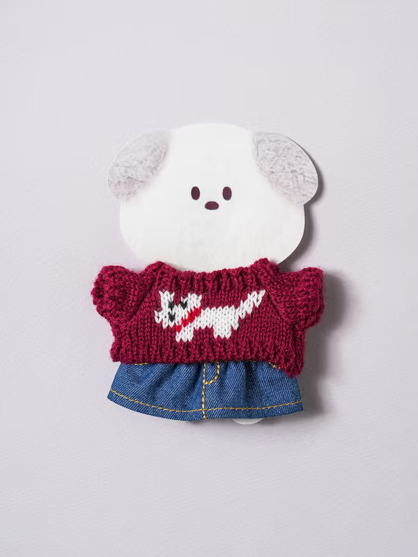 Doll DIY Cozy Winter Knit & Denim Skirt Set [DAISO]