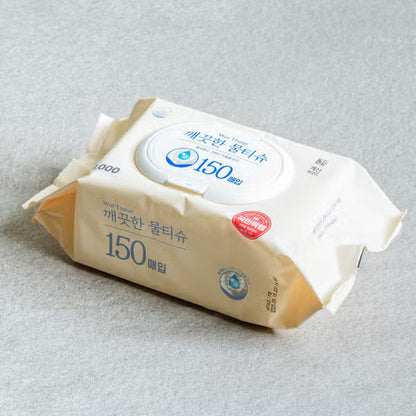 ECLAT Clean Water Wet Wipes – 150 Sheets (Flip Cap) [DAISO]